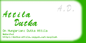 attila dutka business card